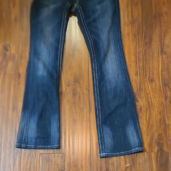 Miss Me Dark Blue Boot Cut Jeans with Silver Embellishments - Picture 7 of 8